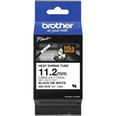 Brother HSe-231E - Black on white - Roll (1.12 cm x 1.5 m) 1 cassette(s) hanging box - heat shrink tube tape - for P-Touch PT-D800W, PT-E300, PT-E300VP, PT-E550WVP, PT-P700, PT-P750W, PT-P900W, PT-P950NW